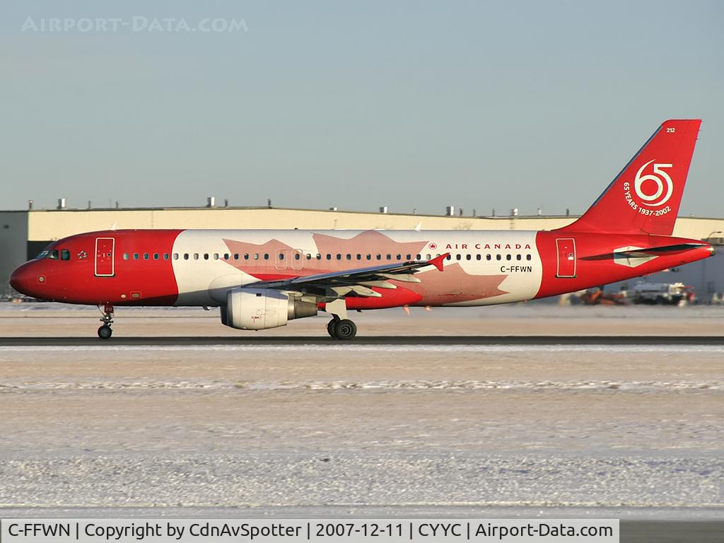 C-FFWN, 1991 Airbus A320-211 C/N 159, On the take-off roll on Rwy 34