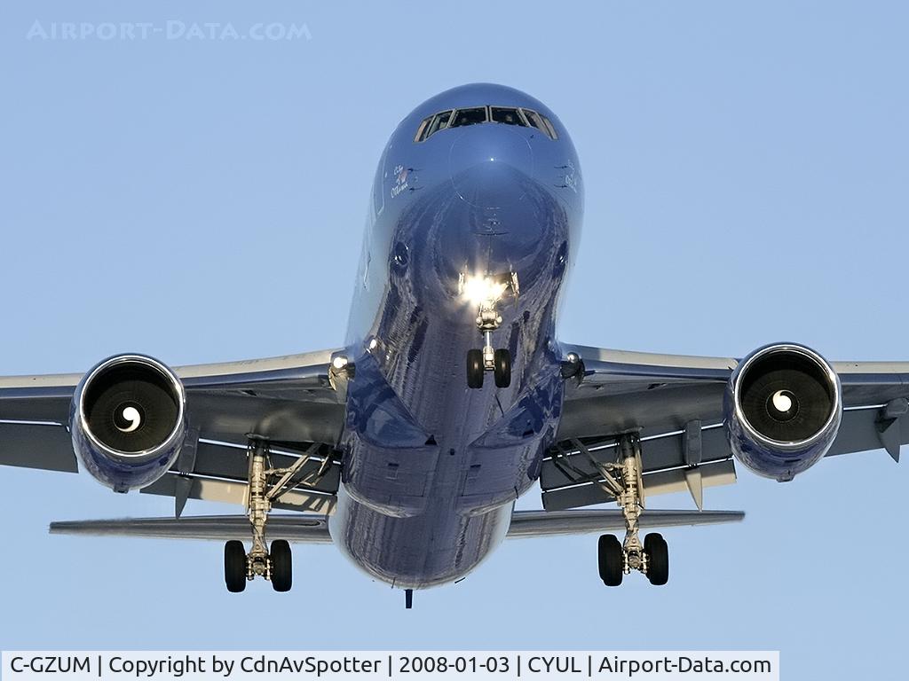 C-GZUM, 1993 Boeing 767-328 C/N 27135, On short final for runway 24R
