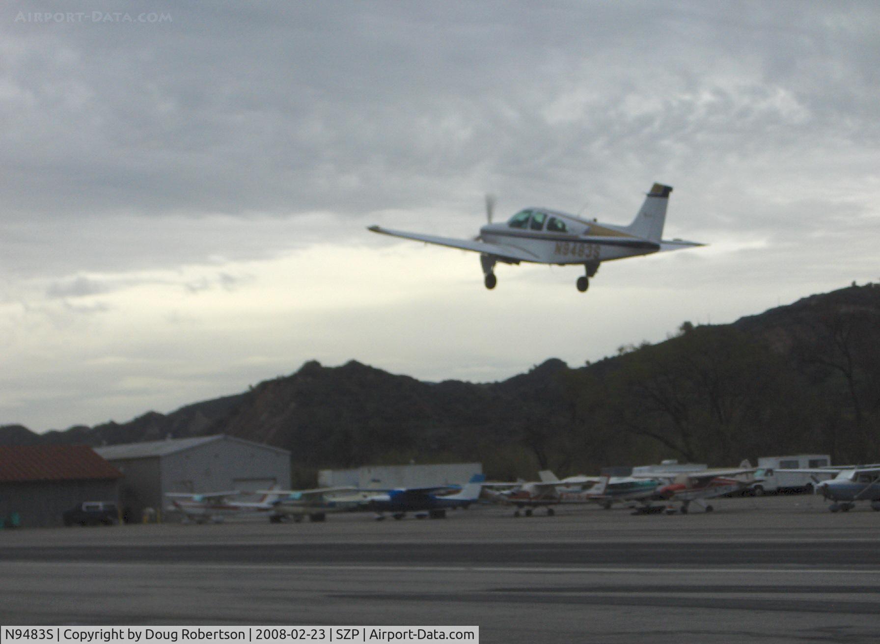 N9483S, 1966 Beech 35-C33A Debonair C/N CE-16, 1966 Beech 35-C33A DEBONAIR, Continental IO-520-B 285 Hp, takeoff climb Rwy 04