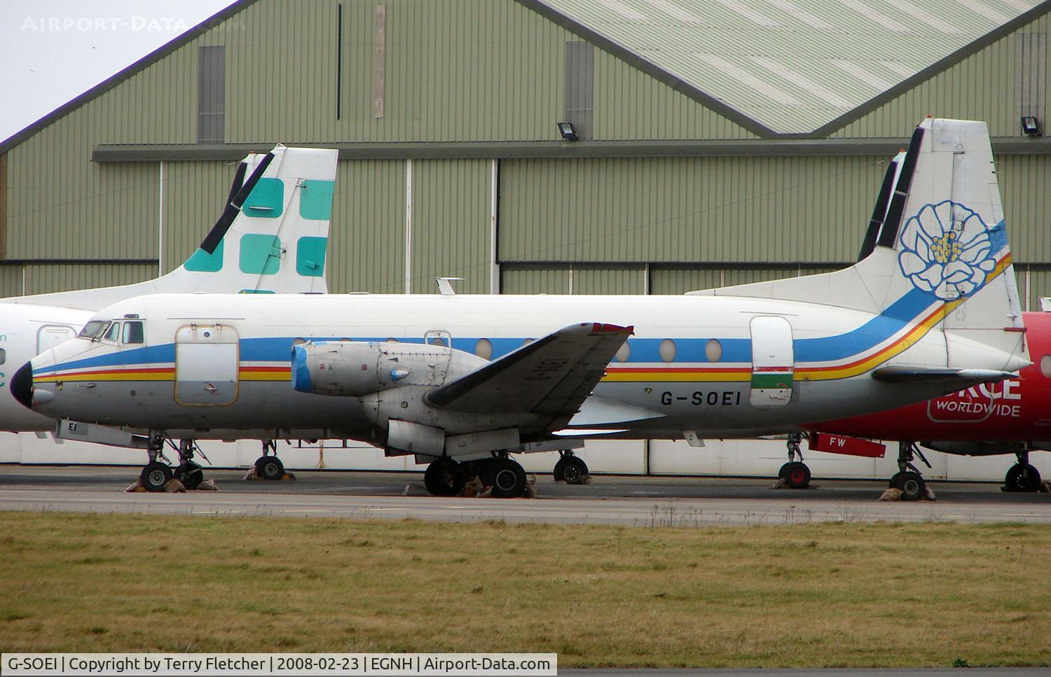 G-SOEI, 1971 Hawker Siddeley HS.748 Series 2A C/N 1689, This now stored HS748 spent many years flying for Mount Cook Airline in New Zealand