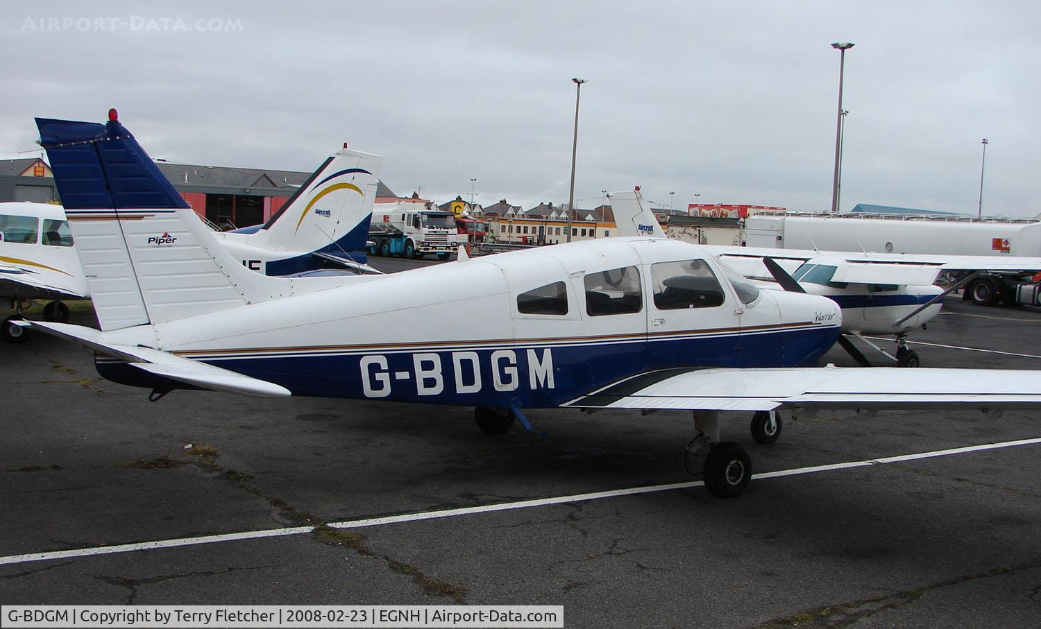 G-BDGM, 1974 Piper PA-28-151 Cherokee Warrior C/N 28-7415165, Pa-28-151 at Blackpool in Feb 2008