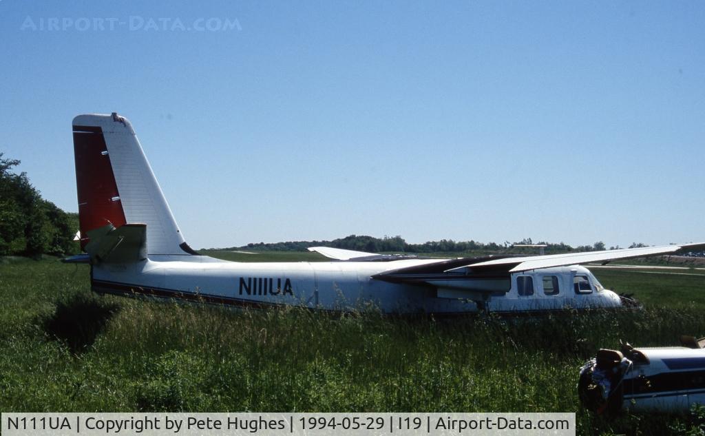 N111UA, Aero Commander 680FL Commander C/N 1370-43, N111UA Aero Commander 680FL out to grass at Greene County OH