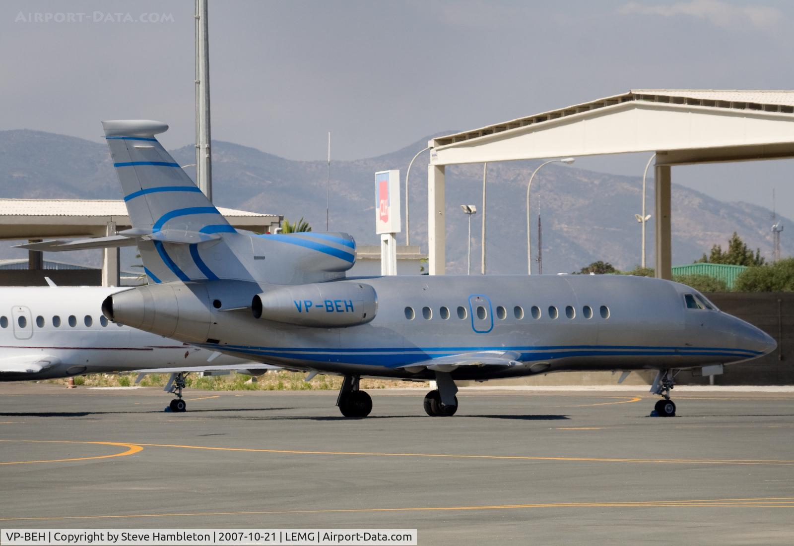 VP-BEH, 2000 Dassault Falcon 900EX C/N 75, On GA Ramp at Malaga