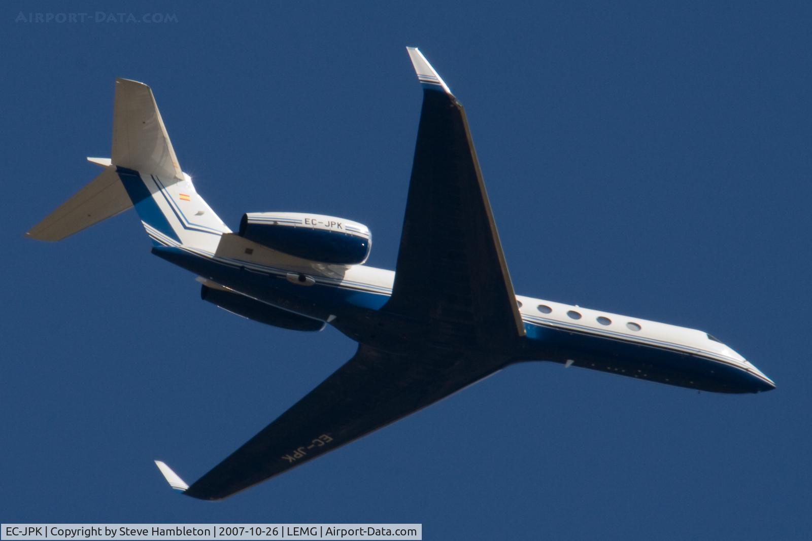 EC-JPK, 2006 Grumman Gulfstream V C/N 5078, 11 miles out from Malaga, Pablo Picasso Airport