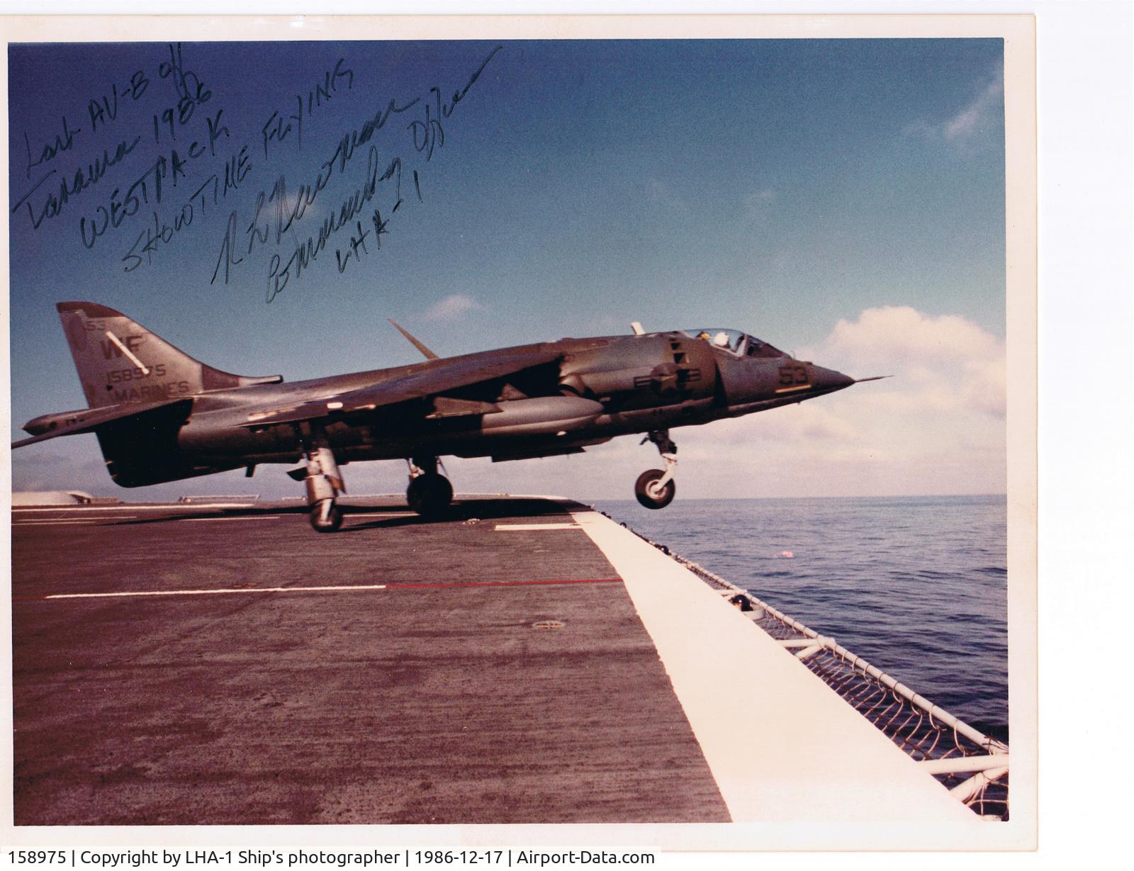158975, Hawker Siddeley AV-8A Harrier C/N 712136, Last Operational launch of AV-8C 158795 enroute to DM boneyard