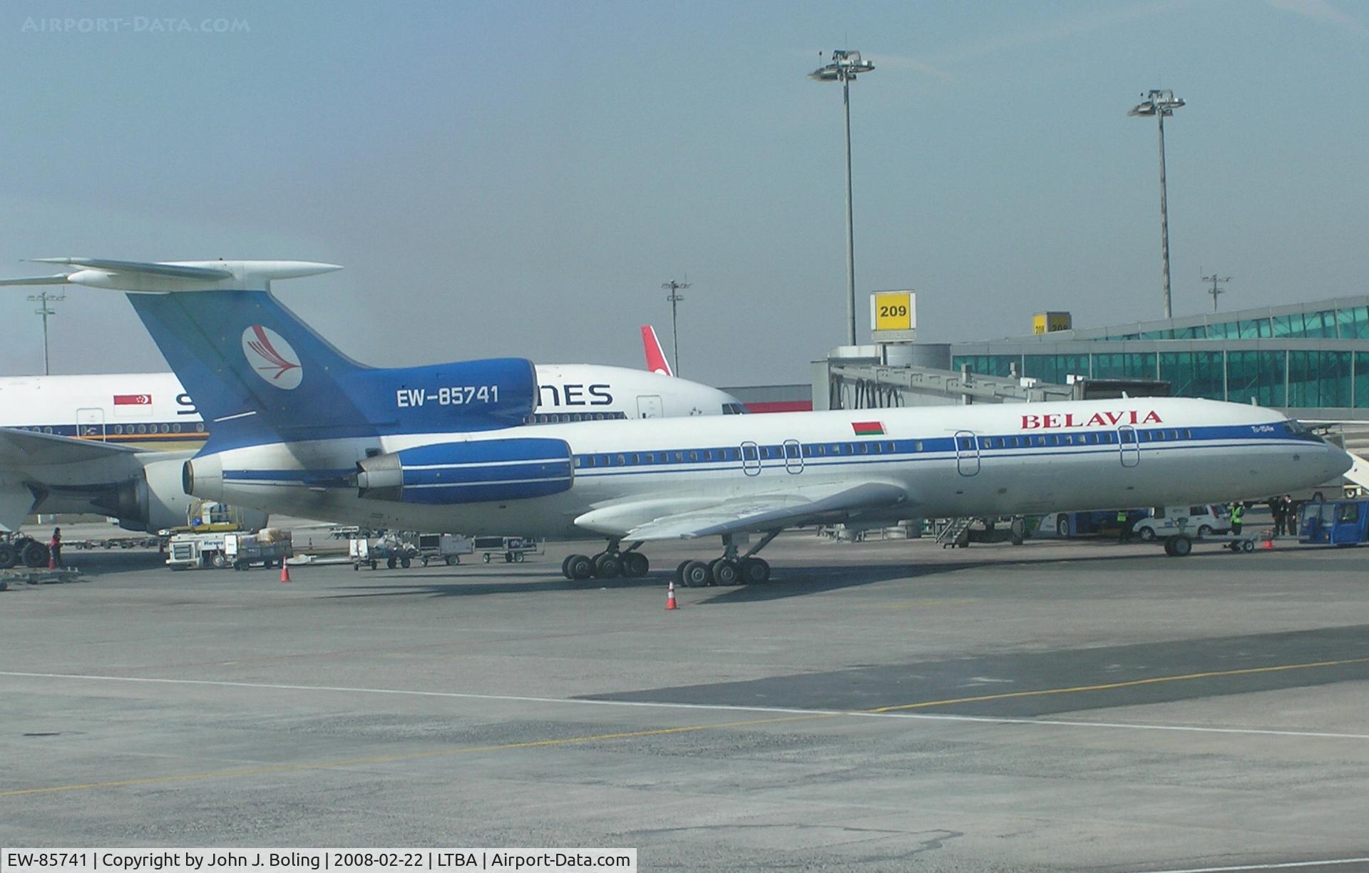 EW-85741, 1991 Tupolev Tu-154M C/N 91A896, TU-154 at gate, Ataturk Airport, Istanbul, Turkey
