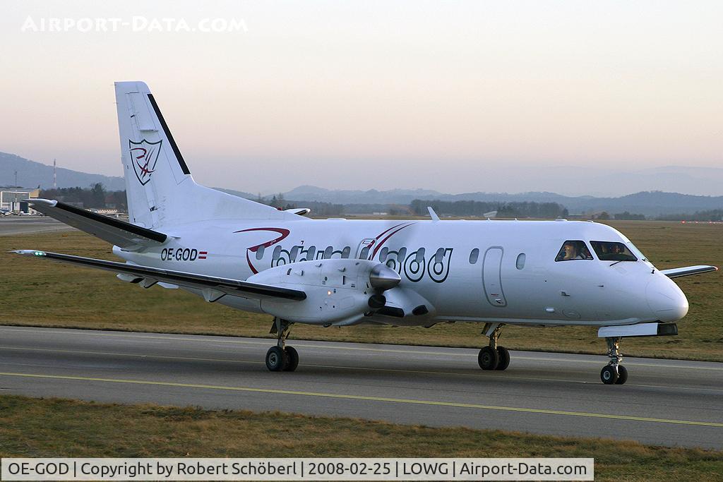 OE-GOD, 1989 Saab SF340A C/N 340A-153, Robin Hoods newest aircraft on its first flight to ZRH