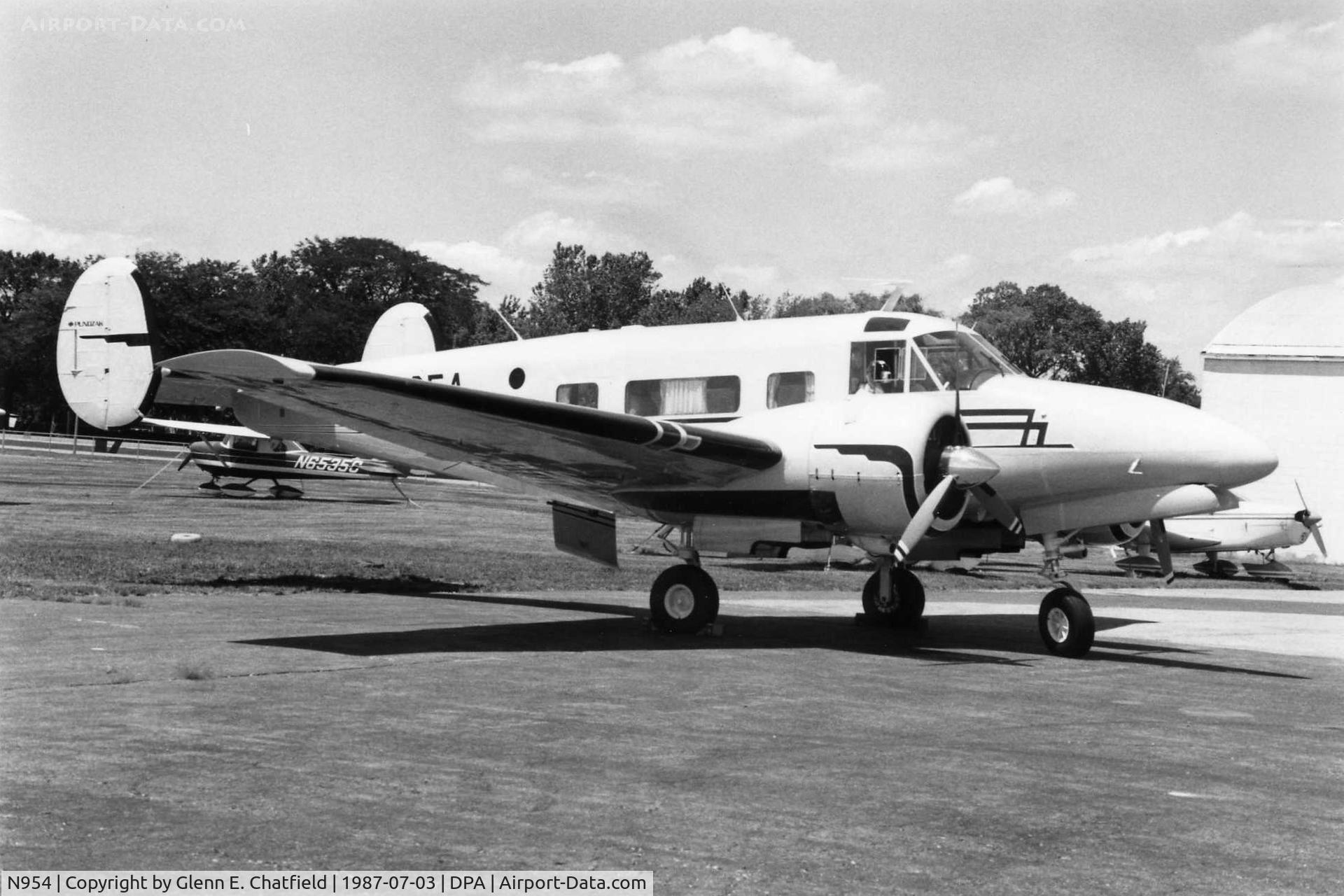 N954, 1964 Beech H-18 Tri-Gear C/N BA-670, Photo taken for aircraft recognition training.