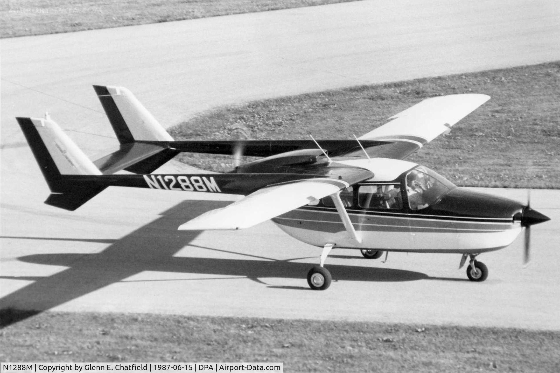N1288M, 1970 Cessna 337E Super Skymaster C/N 33701288, Photo taken for aircraft recognition training.  Taxiing by the control tower.