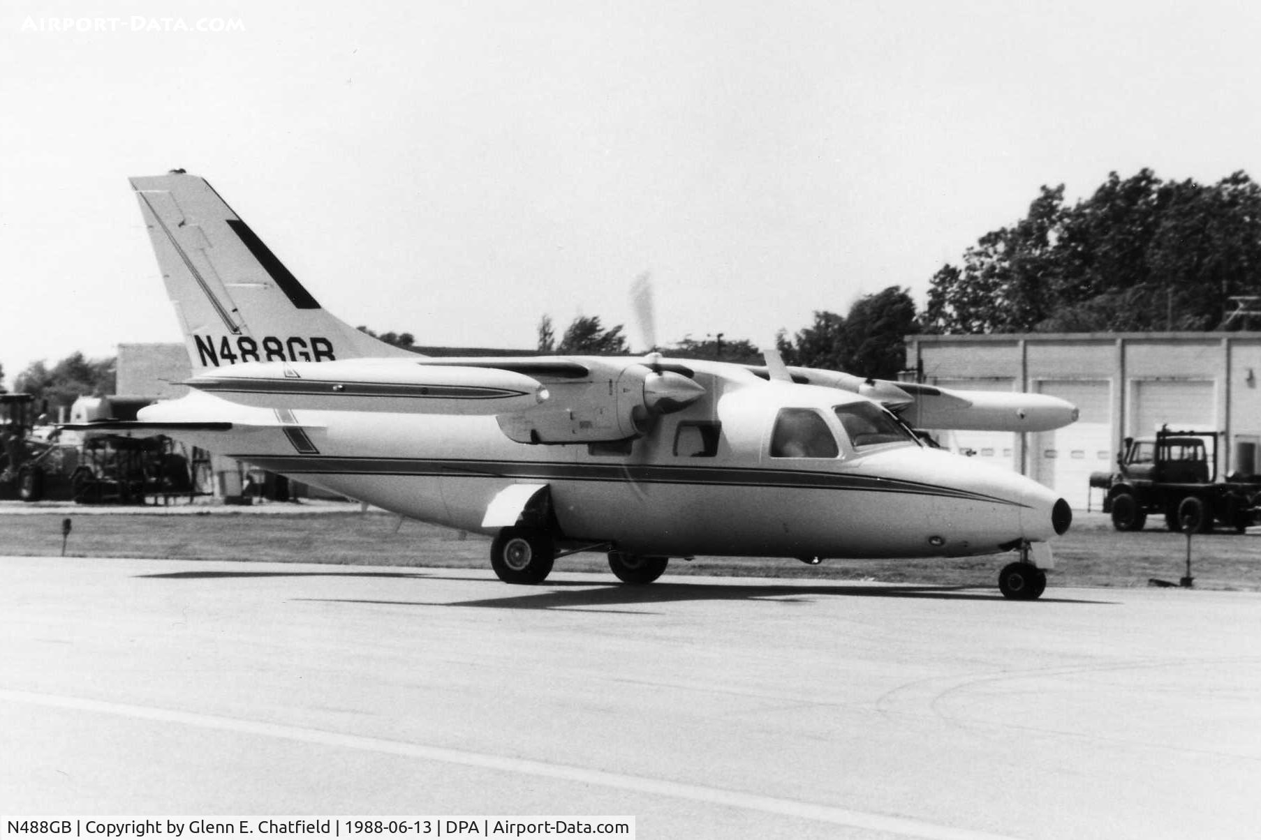 N488GB, 1968 Mitsubishi MU-2B-20 C/N 133, Photo taken for aircraft recognition training.  Mitsubishi MU-2 in front of the control tower taxiing in.