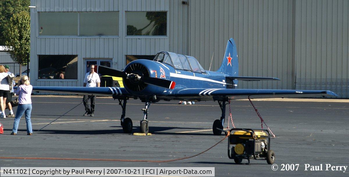 N41102, 1986 Yakovlev Yak-52 C/N 866508, Catching her later in the day, farther and lighter