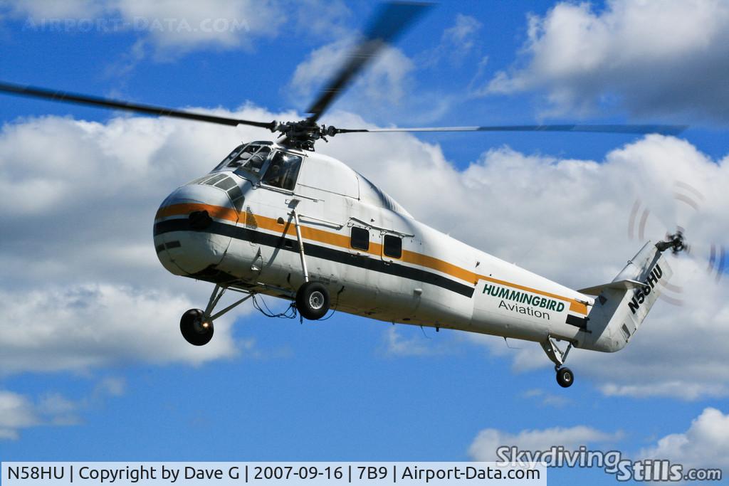 N58HU, 1963 Sikorsky S-58J C/N 58-1575, N58HU approaching Ellington, CT