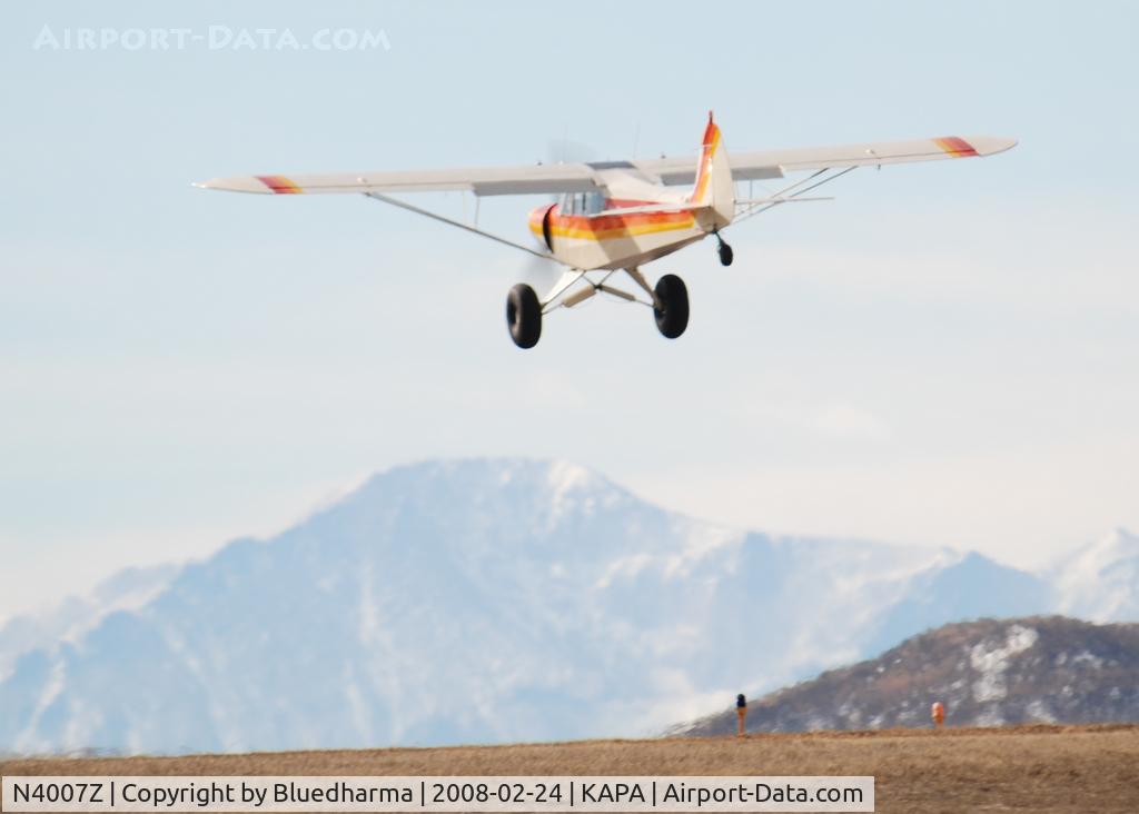 N4007Z, 1963 Piper PA-18-150 Super Cub C/N 18-7958, On final approach to 17L. Pikes Peak in the distance.