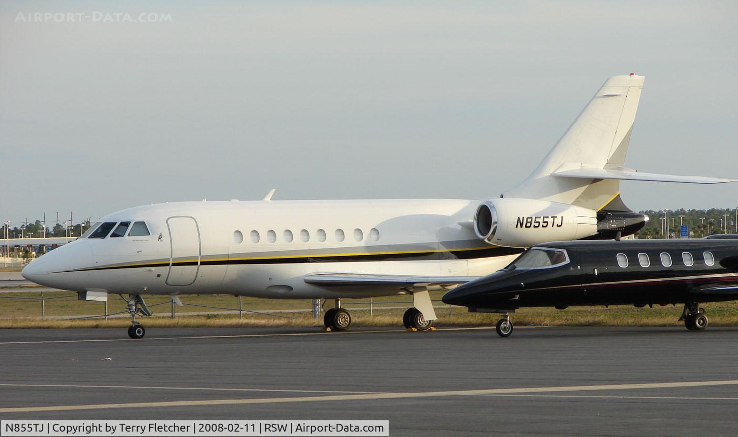 N855TJ, Dassault FALCON 2000EX C/N 19, Falcon 2000EX night stops at Southwest Florida Int