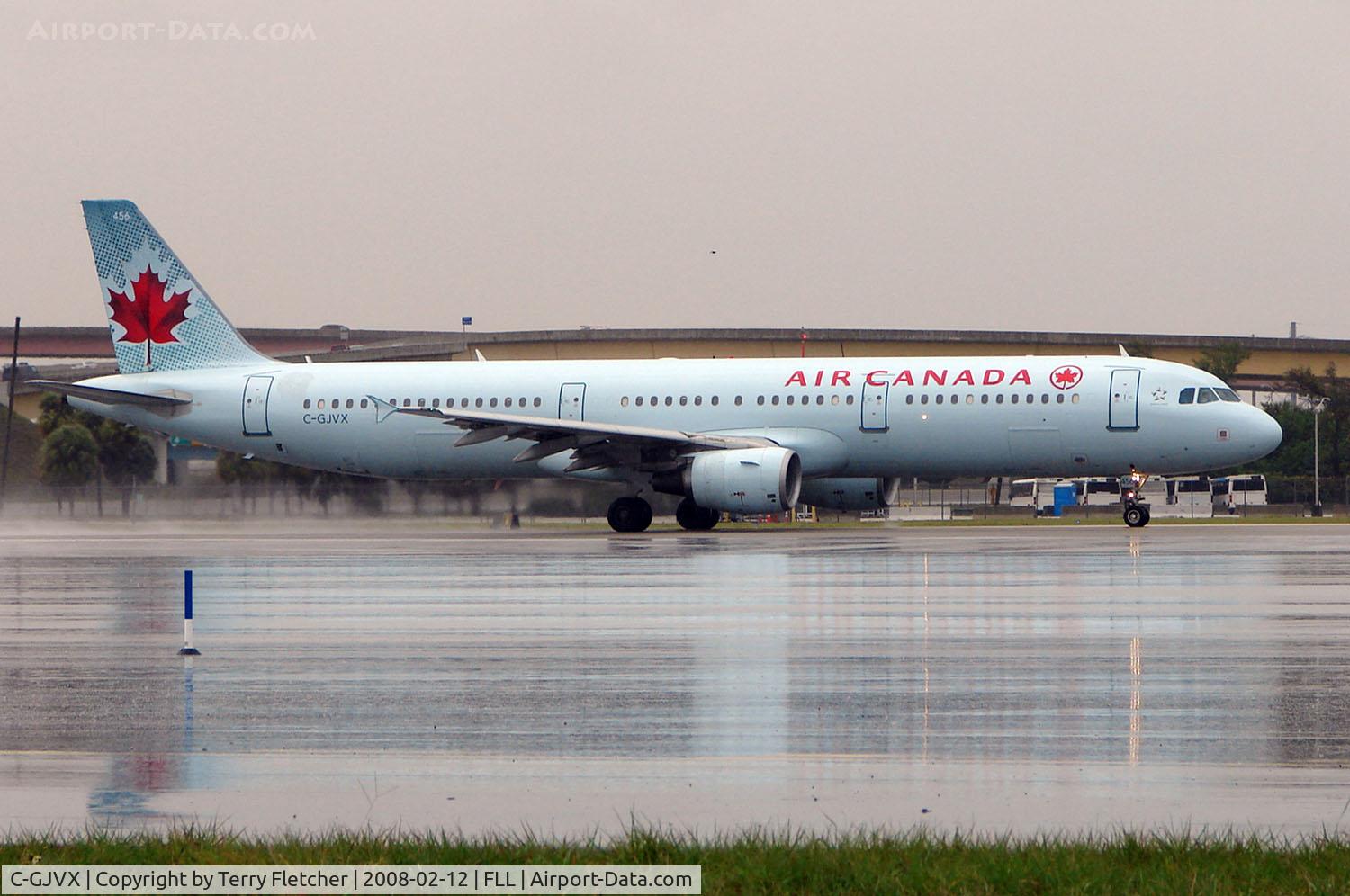 C-GJVX, 2002 Airbus A321-211 C/N 1726, One of 15 aircraft waiting in line for departure after storms temporarily closed depatures from Ft Lauderdale Int
