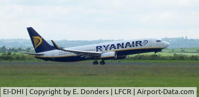 EI-DHI, 2005 Boeing 737-8AS C/N 33818, Take-off from Rodez-Marcillac