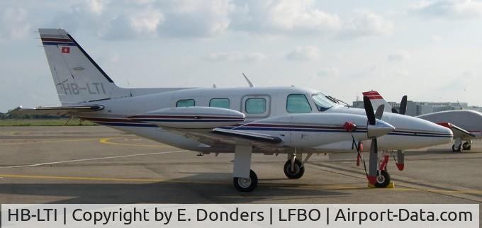 HB-LTI, 1980 Piper PA-31T Cheyenne II C/N 31T-8020091, Parked at Toulouse-Blagnac