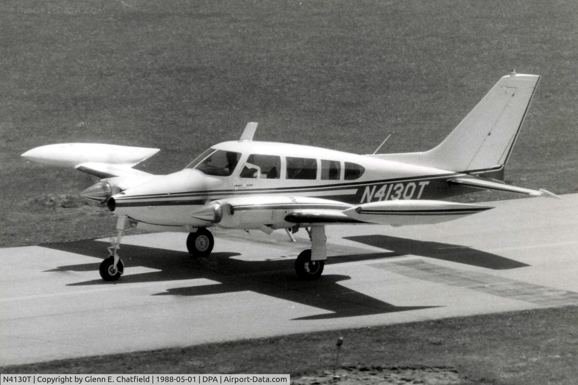 N4130T, 1965 Cessna 320D Executive Skyknight C/N 320D0030, Photo taken for aircraft recognition training.  Taxiing by the control tower.