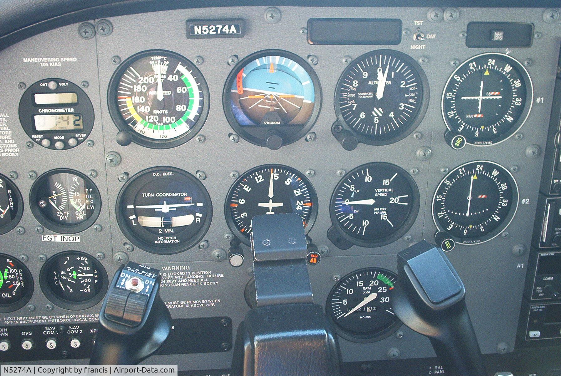 N5274A, 2002 Cessna 172S C/N 172S9195, cockpit