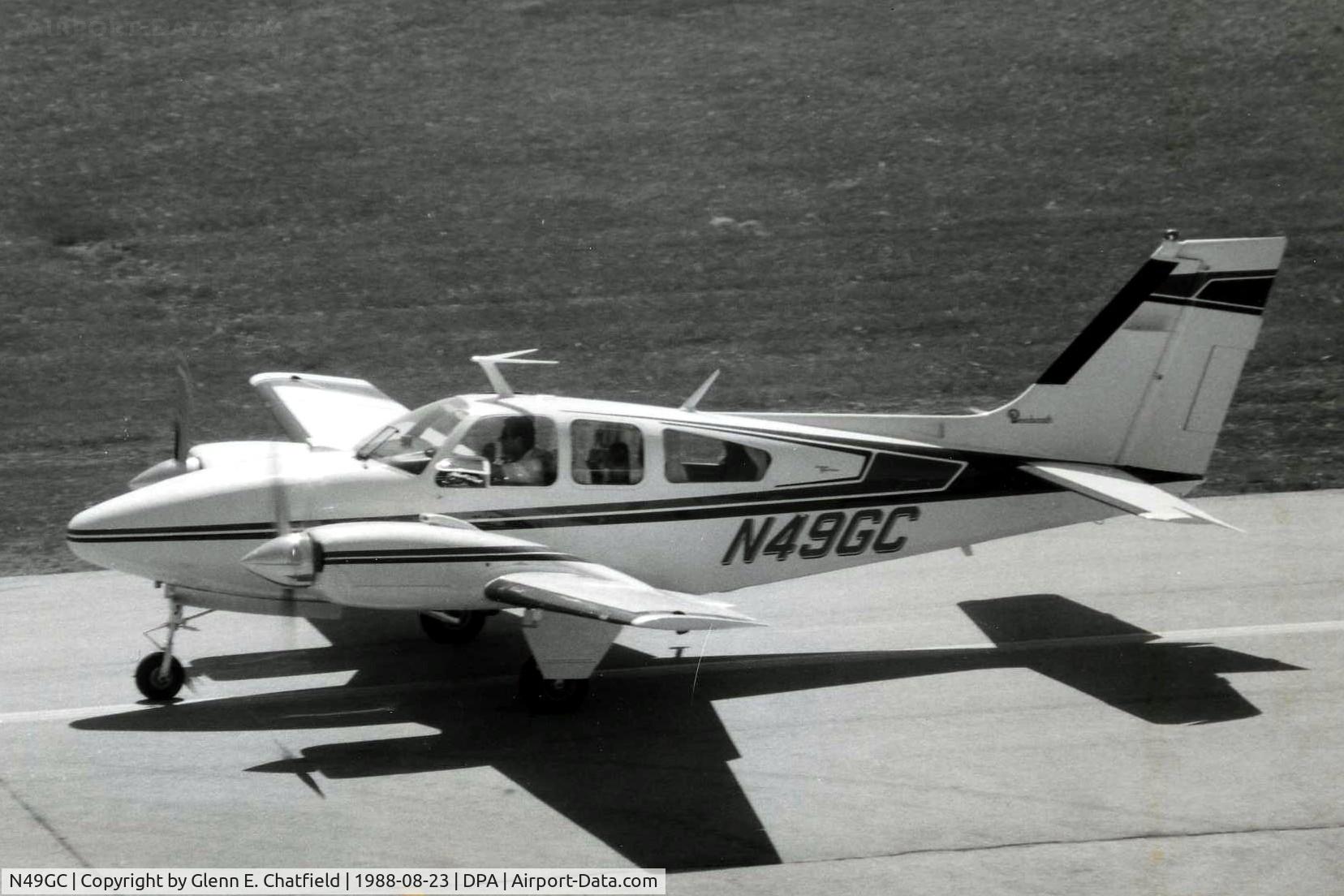 N49GC, 1968 Beech D55 Baron C/N TE-585, Photo taken for aircraft recognition training.