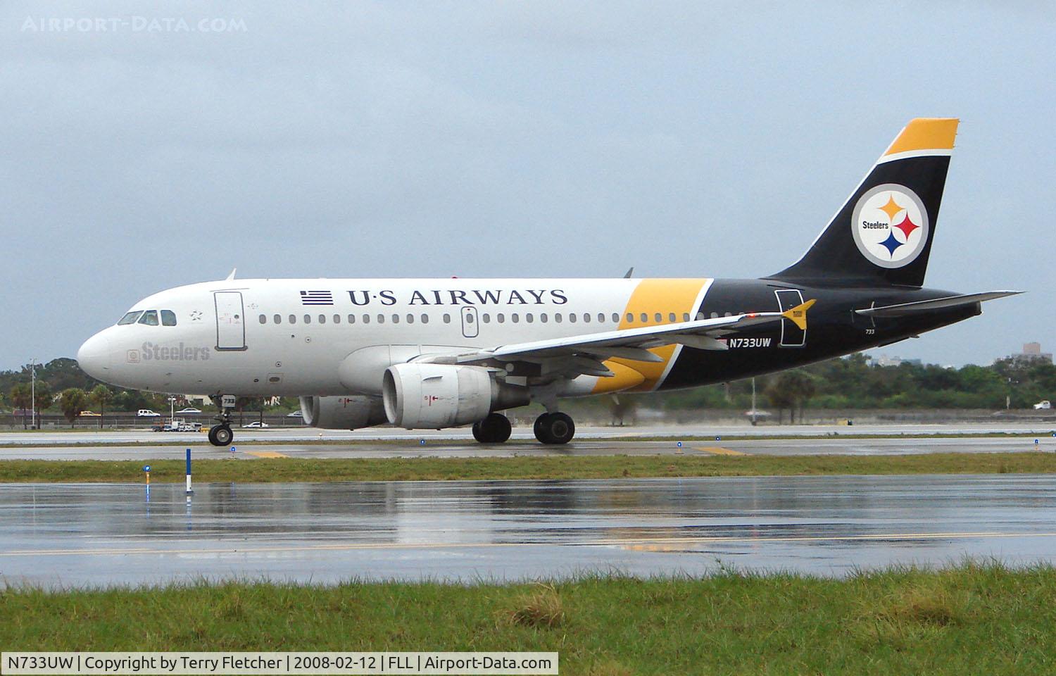 N733UW, 2000 Airbus A319-112 C/N 1205, US Airways 'STEELERS' Logojet