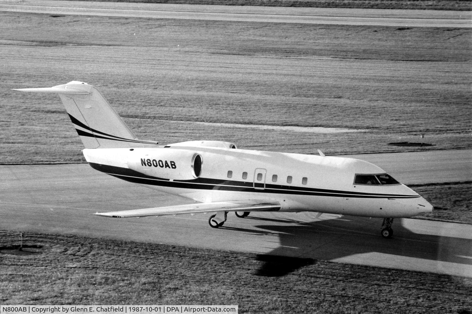 N800AB, 1982 Canadair Challenger 600 (CL-600-1A11) C/N 1067, Photo taken for aircraft recognition training.  Ex-N800AB, Challenger 600