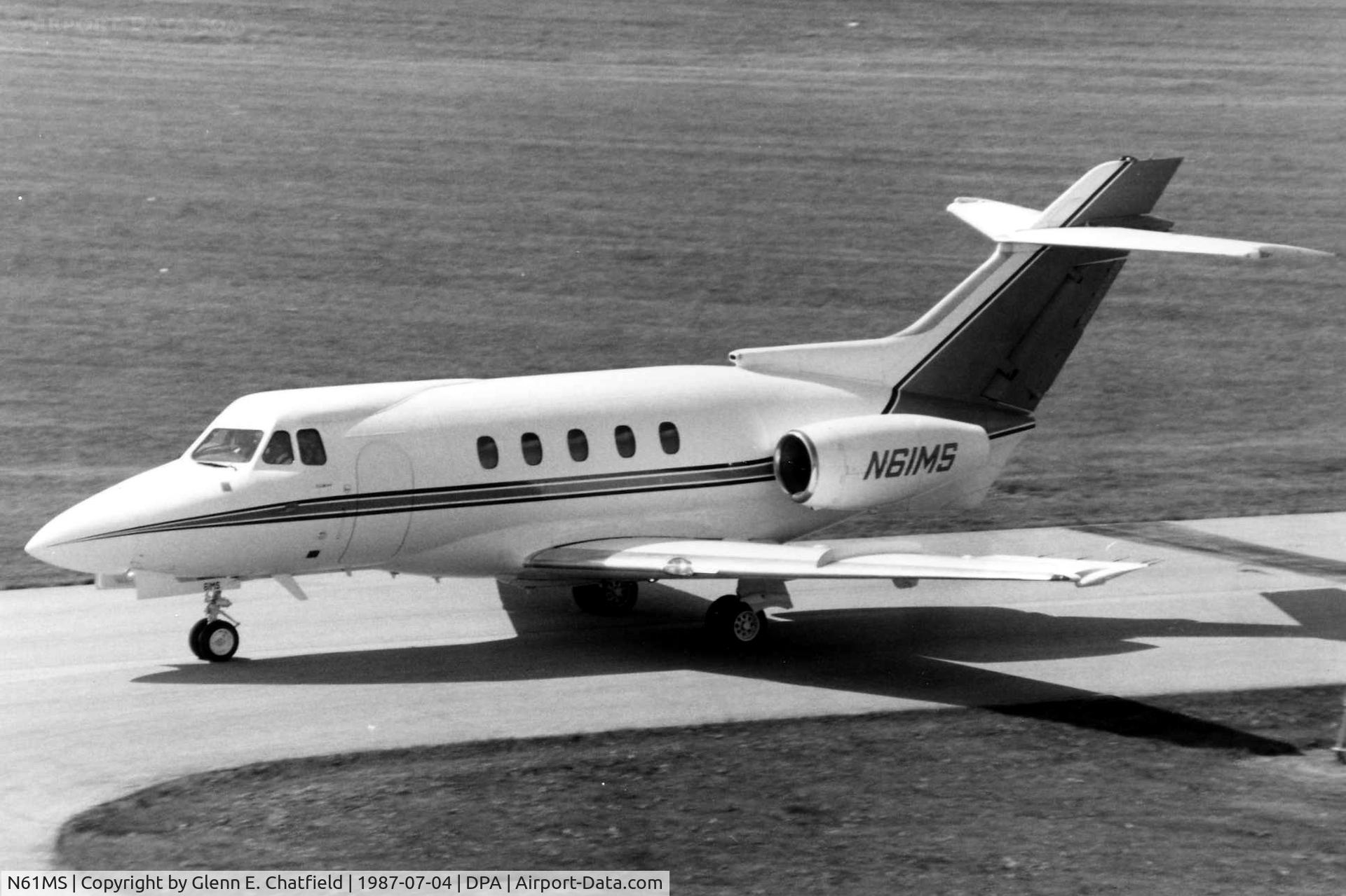 N61MS, 1970 Hawker Siddeley DH.125-400A C/N NA.752, Photo taken for aircraft recognition training.  Ex-N61MS, Hawker 125