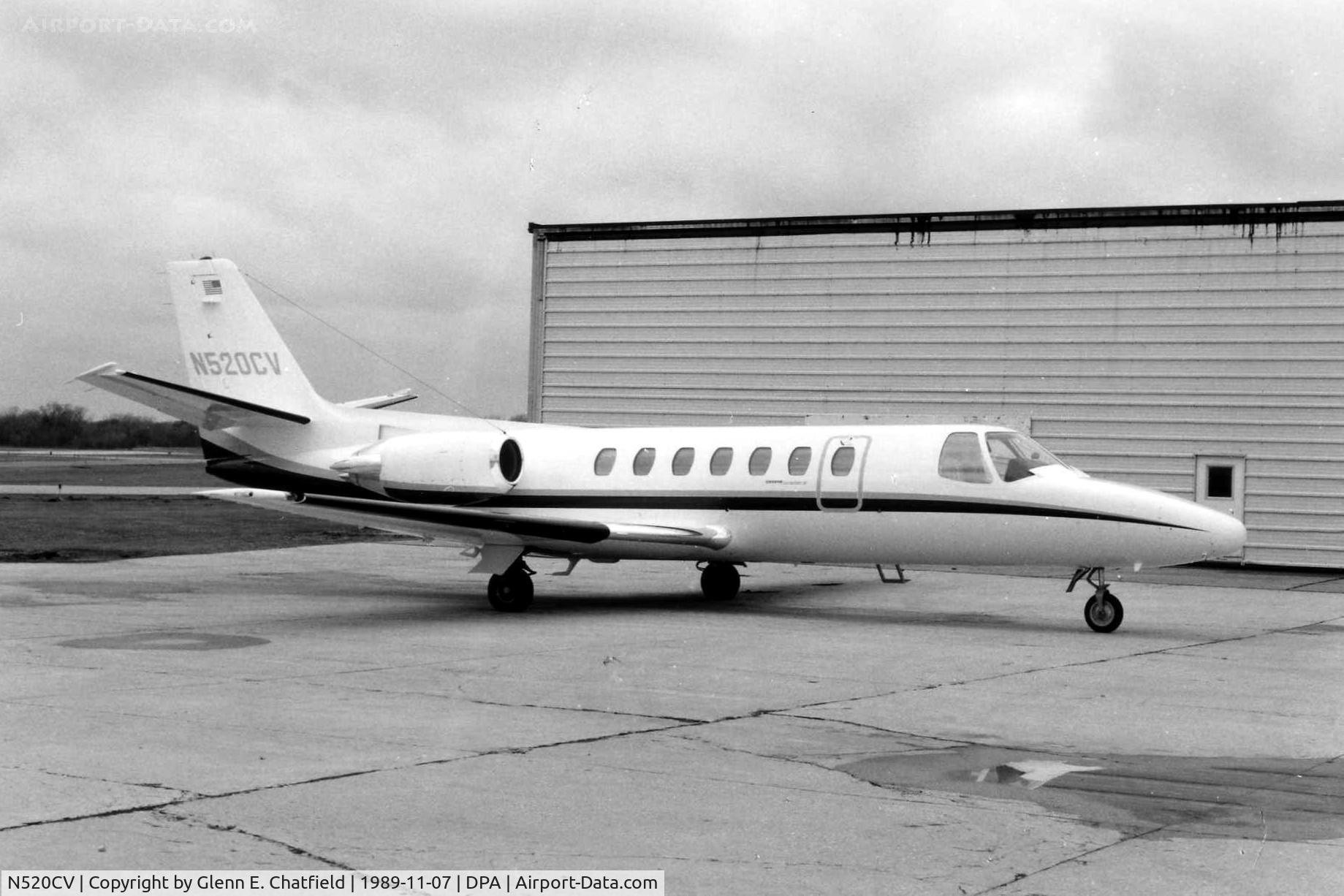 N520CV, 1989 Cessna 560 Citation V C/N 560-0020, Photo taken for aircraft recognition training.  Citation 560