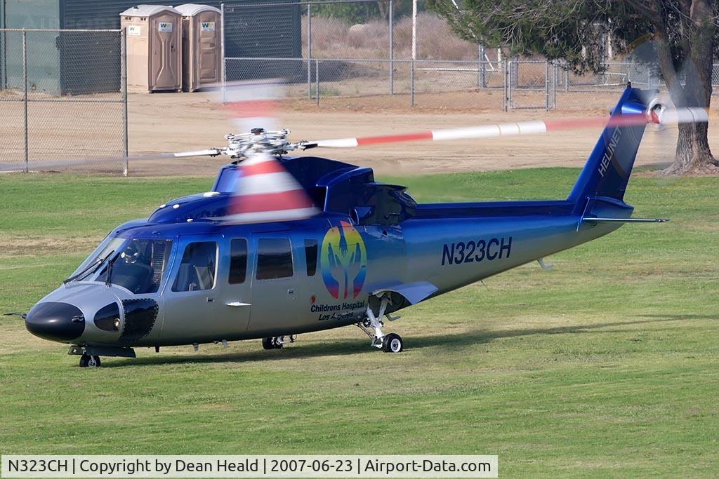 N323CH, 1980 Sikorsky S-76A C/N 760095, 1980 Sikorsky S-76 operated by Helinet for Children's Hospital of Los Angeles at Hansen Dam Park.