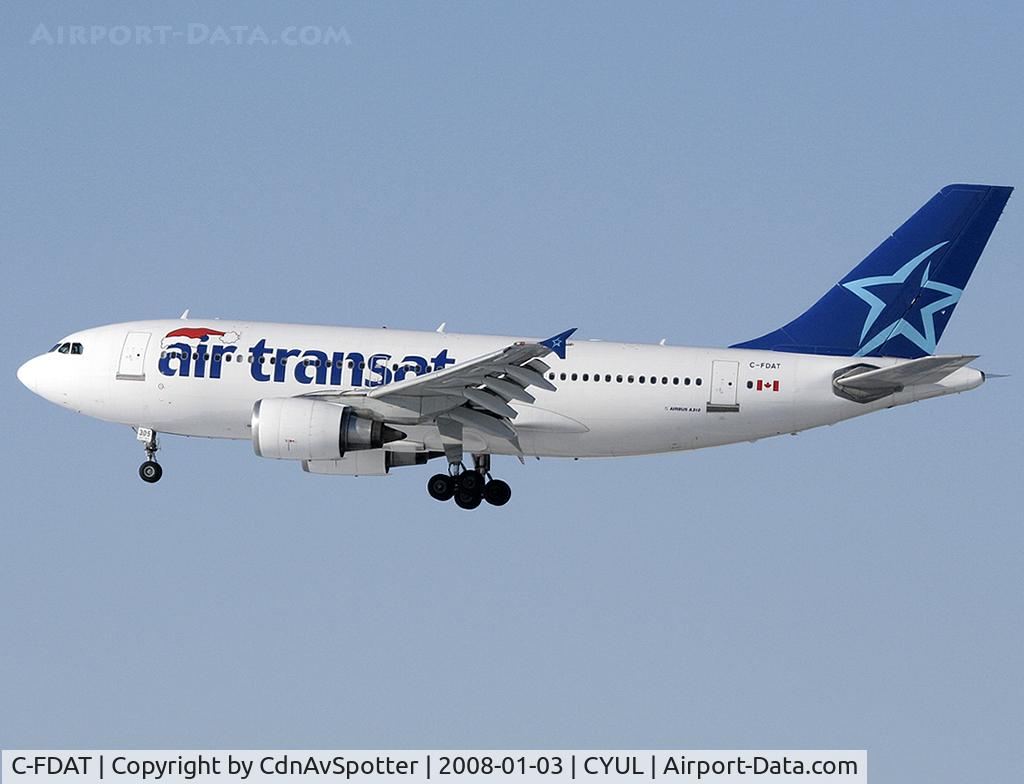 C-FDAT, 1992 Airbus A310-308 C/N 658, On short final for 24R in the setting sun