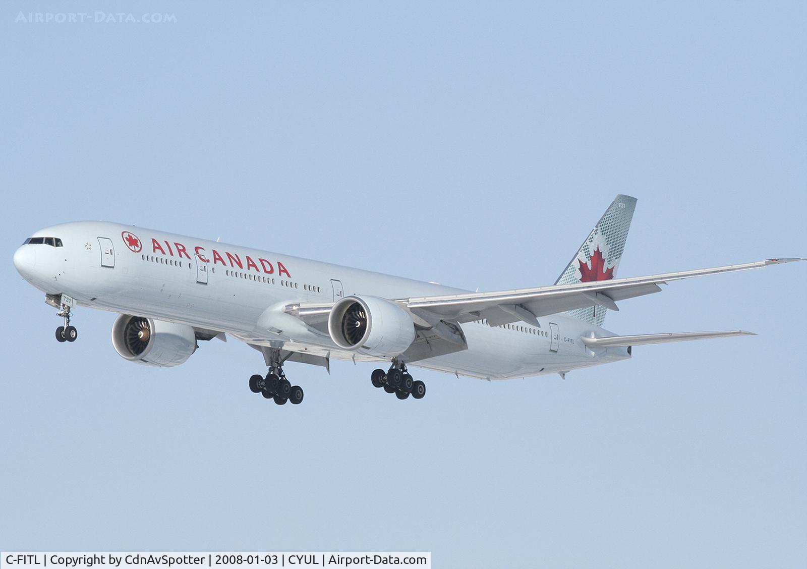 C-FITL, 2007 Boeing 777-333/ER C/N 35256, On final for Rwy 24R