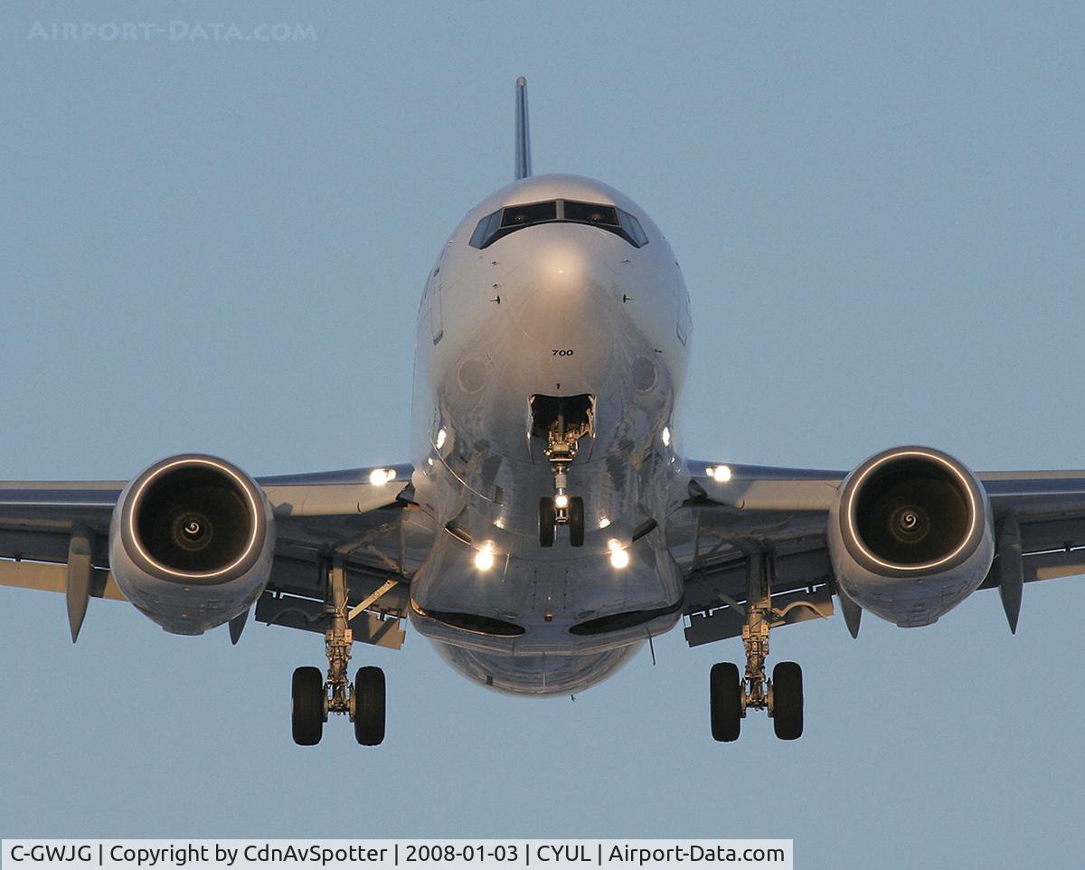 C-GWJG, 2007 Boeing 737-7CT C/N 35504, On final for Rwy 24R