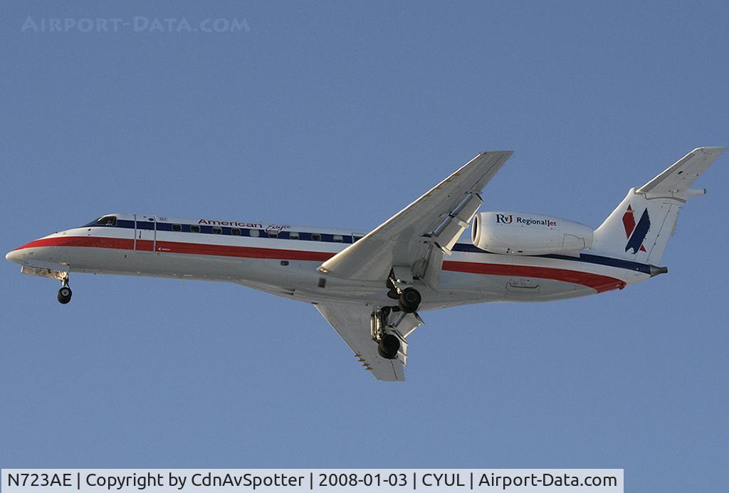 N723AE, 2000 Embraer ERJ-135LR (EMB-135LR) C/N 145288, American Eagle E135 on final for 24R