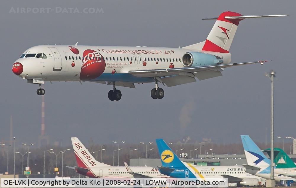 OE-LVK, 1992 Fokker 100 (F-28-0100) C/N 11397, AUSTRIAN ARROWS