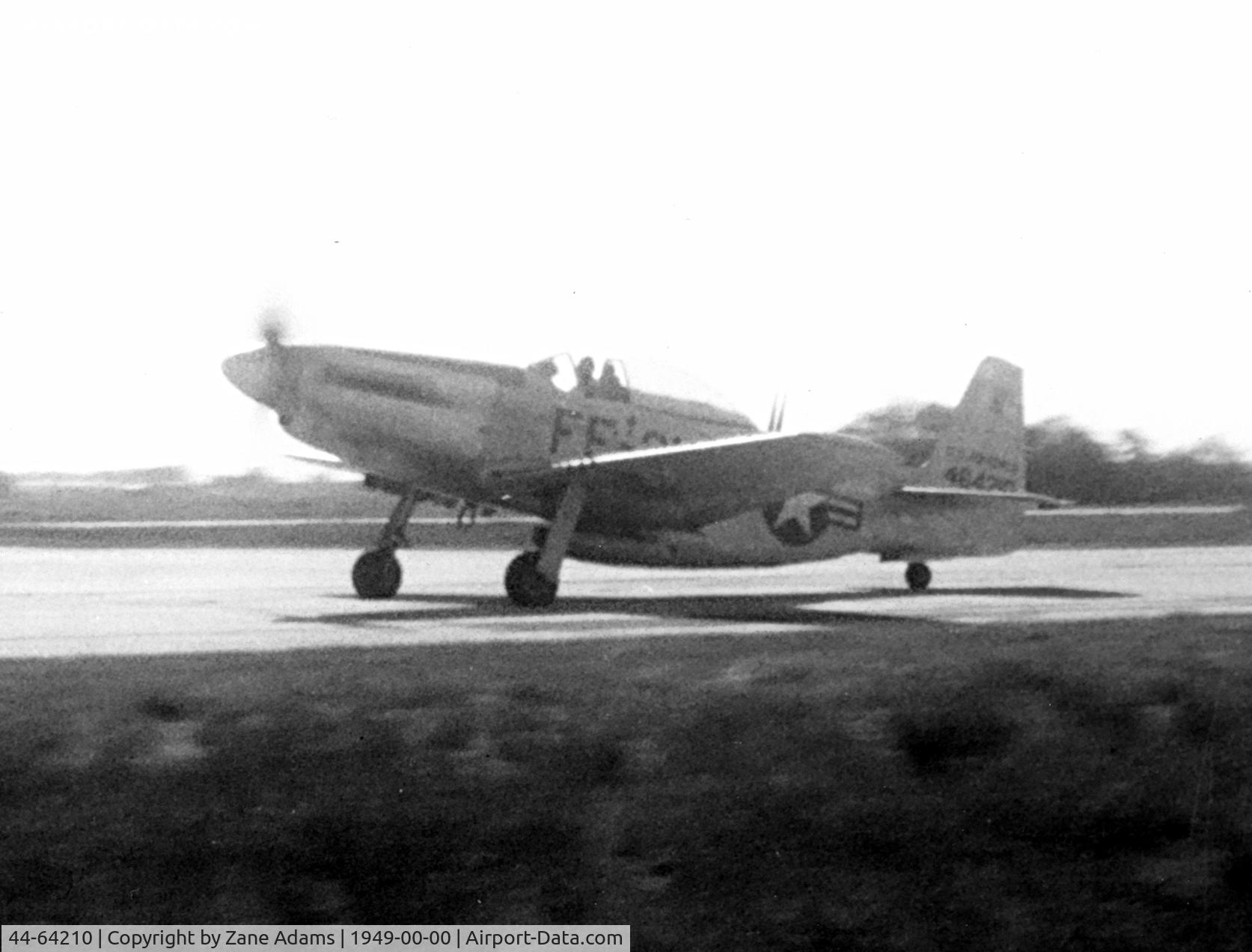 44-64210, 1944 North American P-51H Mustang C/N 126-37636, USAF P-51H at the former Lowry AFB - Denver, CO - This airplane was reported detroyed on the ground in an accident at Tyndall AFB 1/12/1951