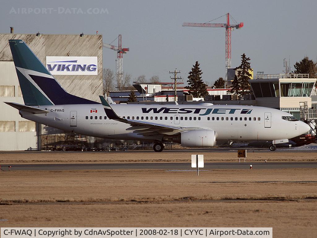 C-FWAQ, 2002 Boeing 737-7CT C/N 32748, Westjet B737 taxiing for Rwy 34