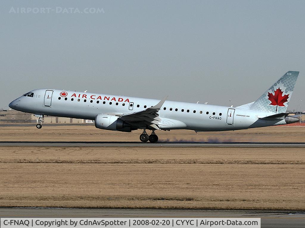 C-FNAQ, 2008 Embraer 190AR (ERJ-190-100IGW) C/N 19000146, New Air Canada Embraer 190 touching down on Rwy 34