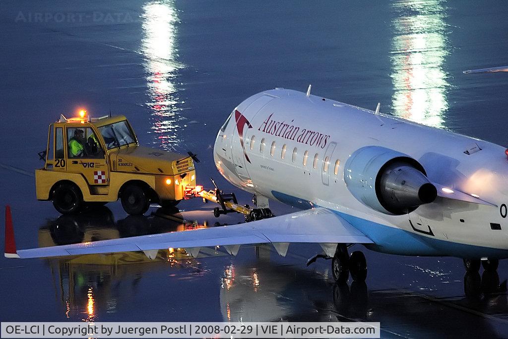 OE-LCI, 1996 Canadair CRJ-200LR (CL-600-2B19) C/N 7133, CRJ200LR - night shot