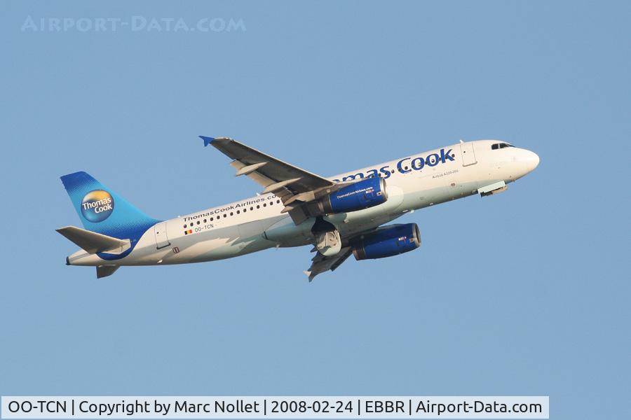 OO-TCN, 1993 Airbus A320-232 C/N 425, Leaving Brussels Airport from rwy 20