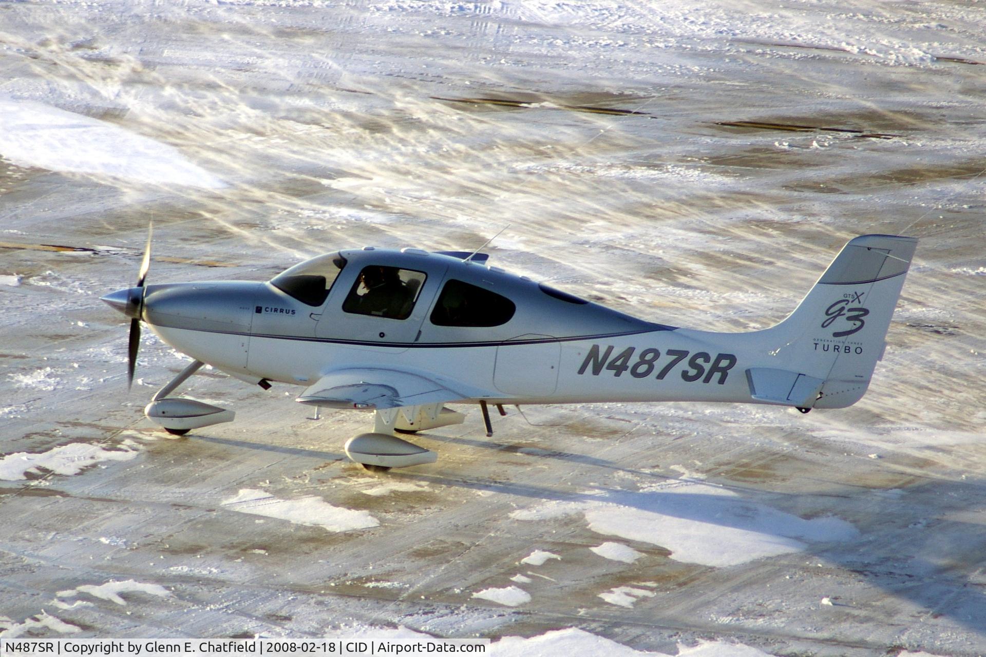 N487SR, 2007 Cirrus SR22 G3 GTSX Turbo C/N 2818, Photo taken for aircraft recognition training.  Below the control tower, late evening.