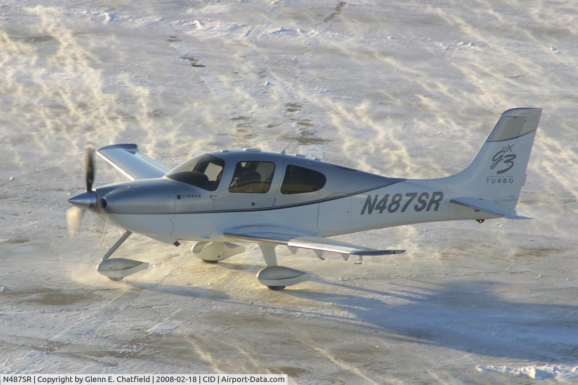 N487SR, 2007 Cirrus SR22 G3 GTSX Turbo C/N 2818, Photo taken for aircraft recognition training.  Below the control tower, late evening.
