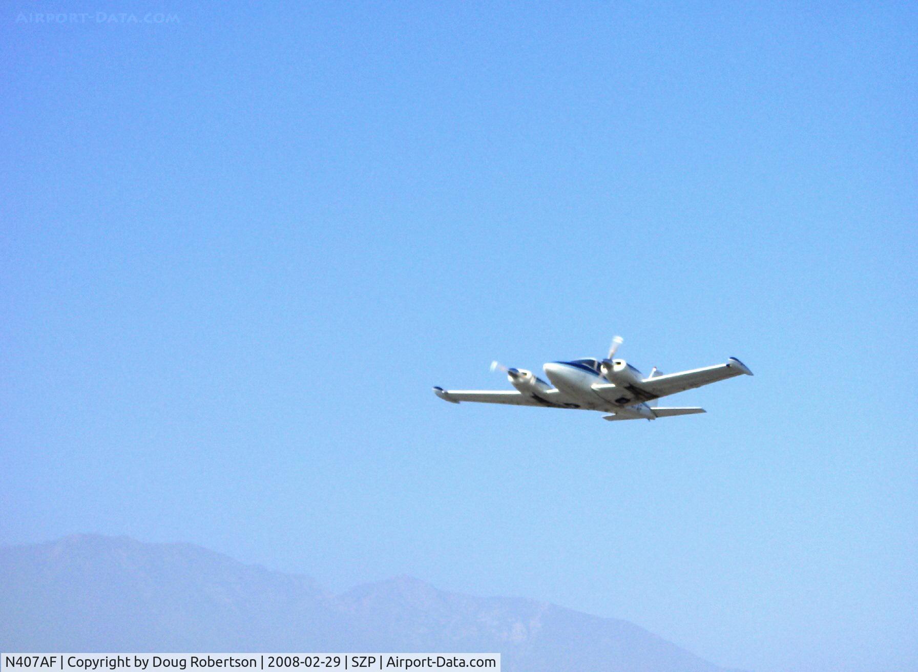 N407AF, 1966 Piper PA-30 Twin Comanche Twin Comanche C/N 30-1285, 1966 Piper PA-30 TWIN COMANCHE, two Lycoming IO-320s 160 Hp each, takeoff climb Rwy 22