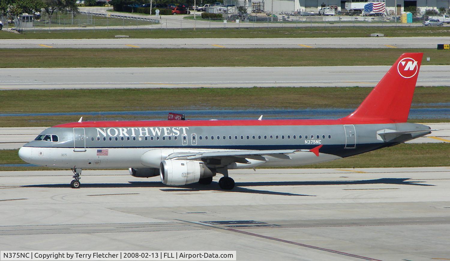 N375NC, 2002 Airbus A320-212 C/N 1789, This A320 has been operated by Northwest since its delivery in 2002