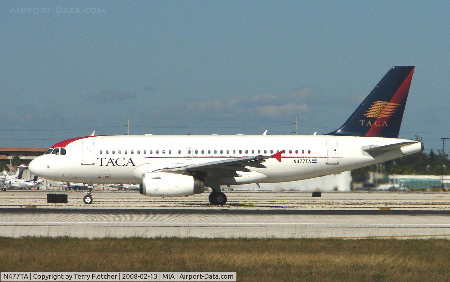 N477TA, 2003 Airbus A319-132 C/N 1952, Original built for TAM Brasil ,, but never delivered , order was taken up by the TACA Group