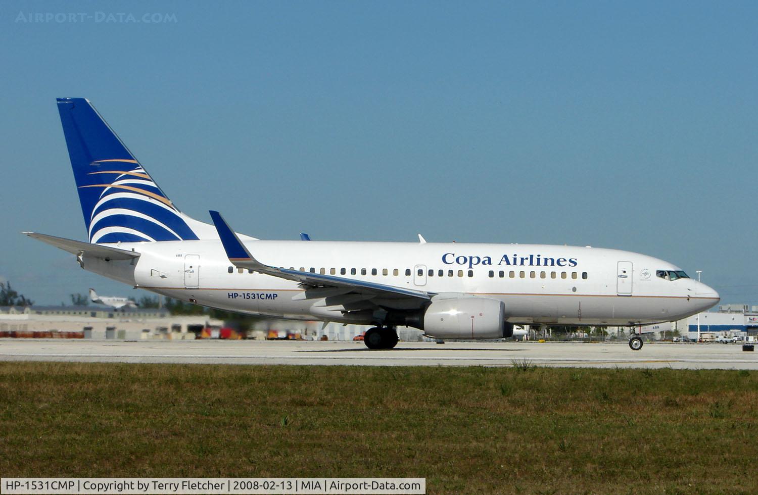 HP-1531CMP, 2006 Boeing 737-7V3 C/N 34536, Copa Airlines of Panama B737 prepares to take off from Miami
