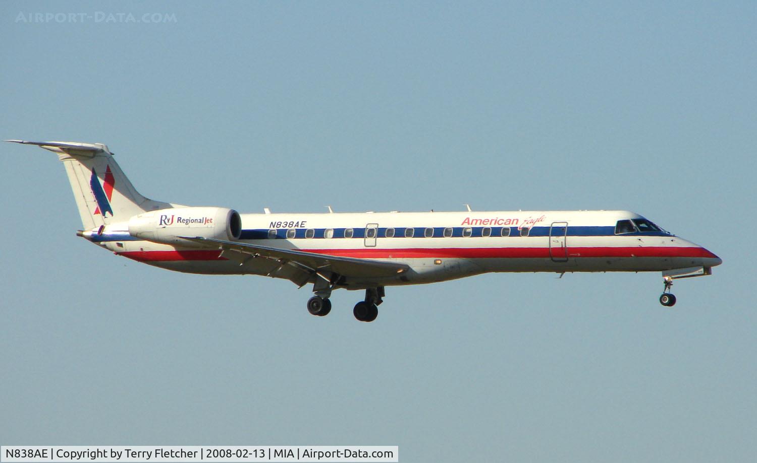 N838AE, 2002 Embraer ERJ-140LR (EMB-135KL) C/N 145651, American Eagle Embraer 135 at Miami