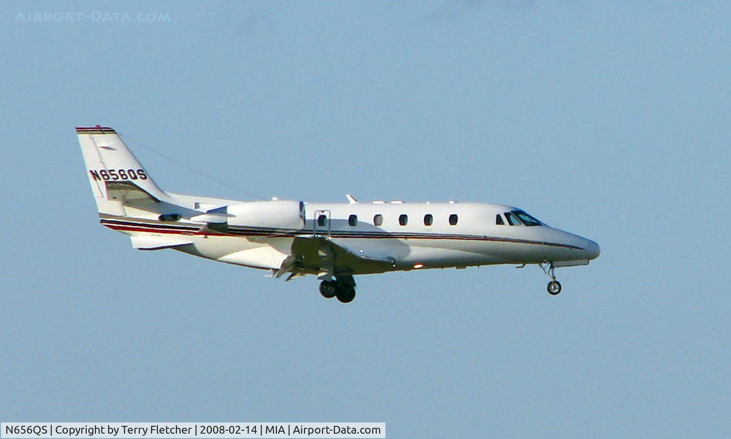 N656QS, 2007 Cessna 560XLS Citation Excel C/N 560-5732, Citation Excel on final approach to Miami