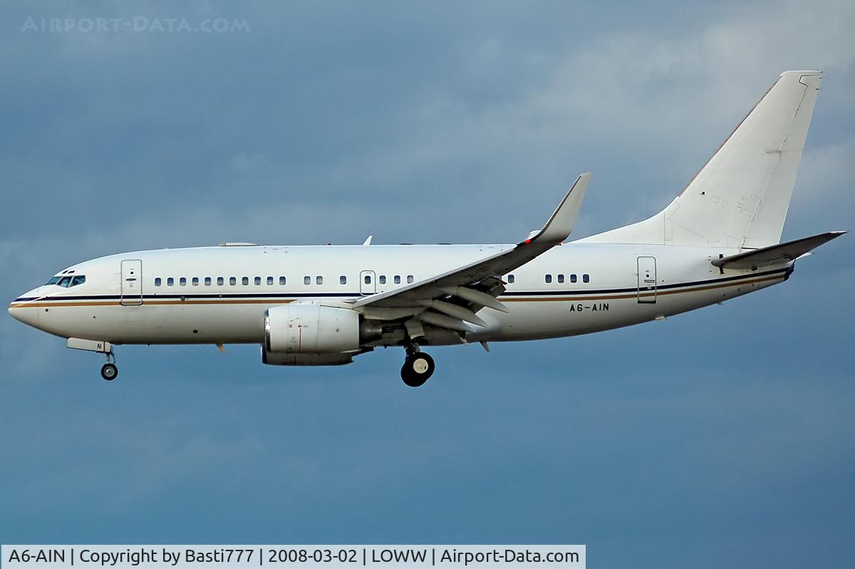 A6-AIN, 1999 Boeing 737-7Z5 BBJ C/N 29268, Royal flight