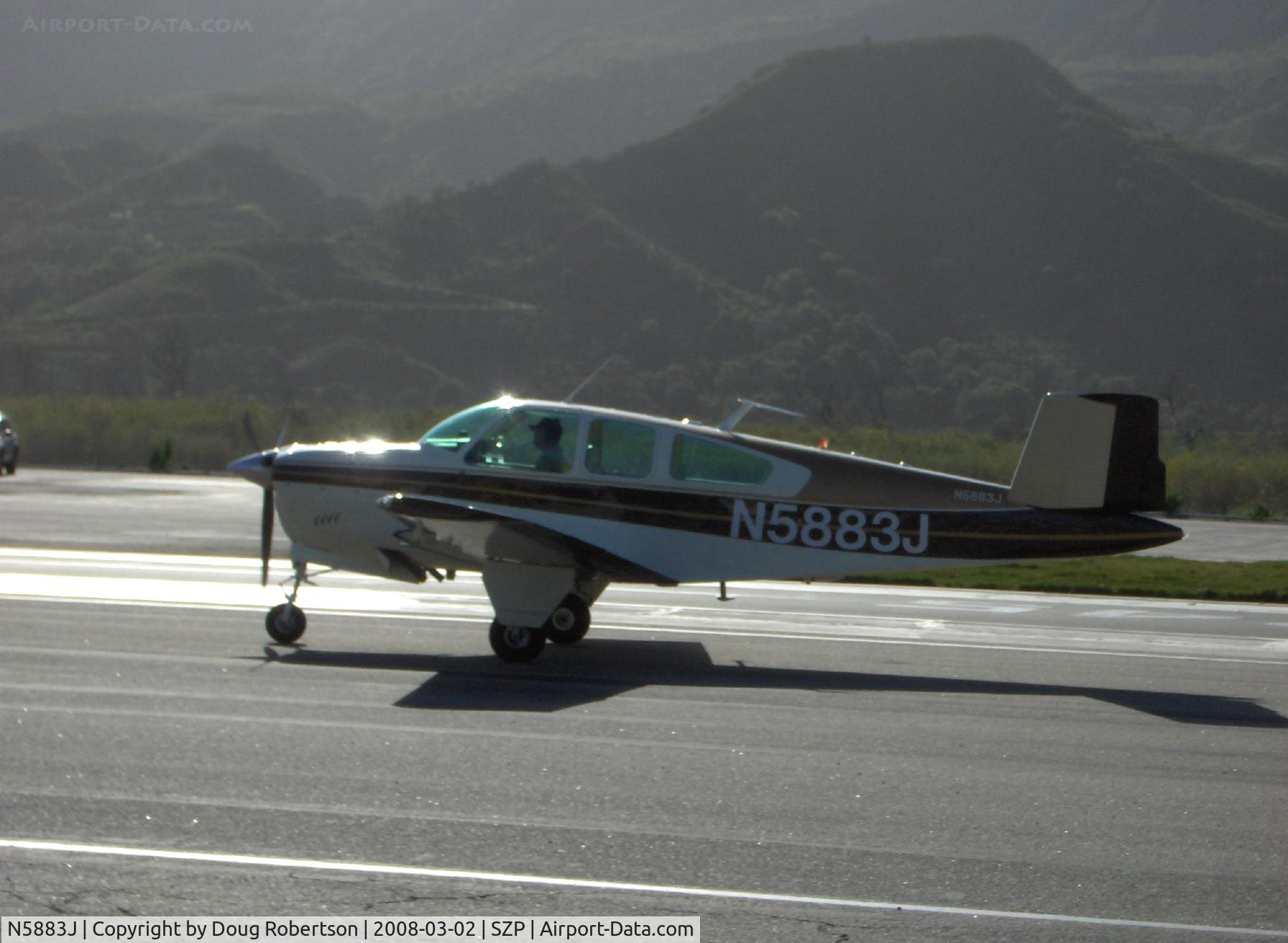 N5883J, 1965 Beech S35 Bonanza C/N D-7874, 1965 Beech S35 BONANZA, Continental IO-520-B 285 Hp, taxi