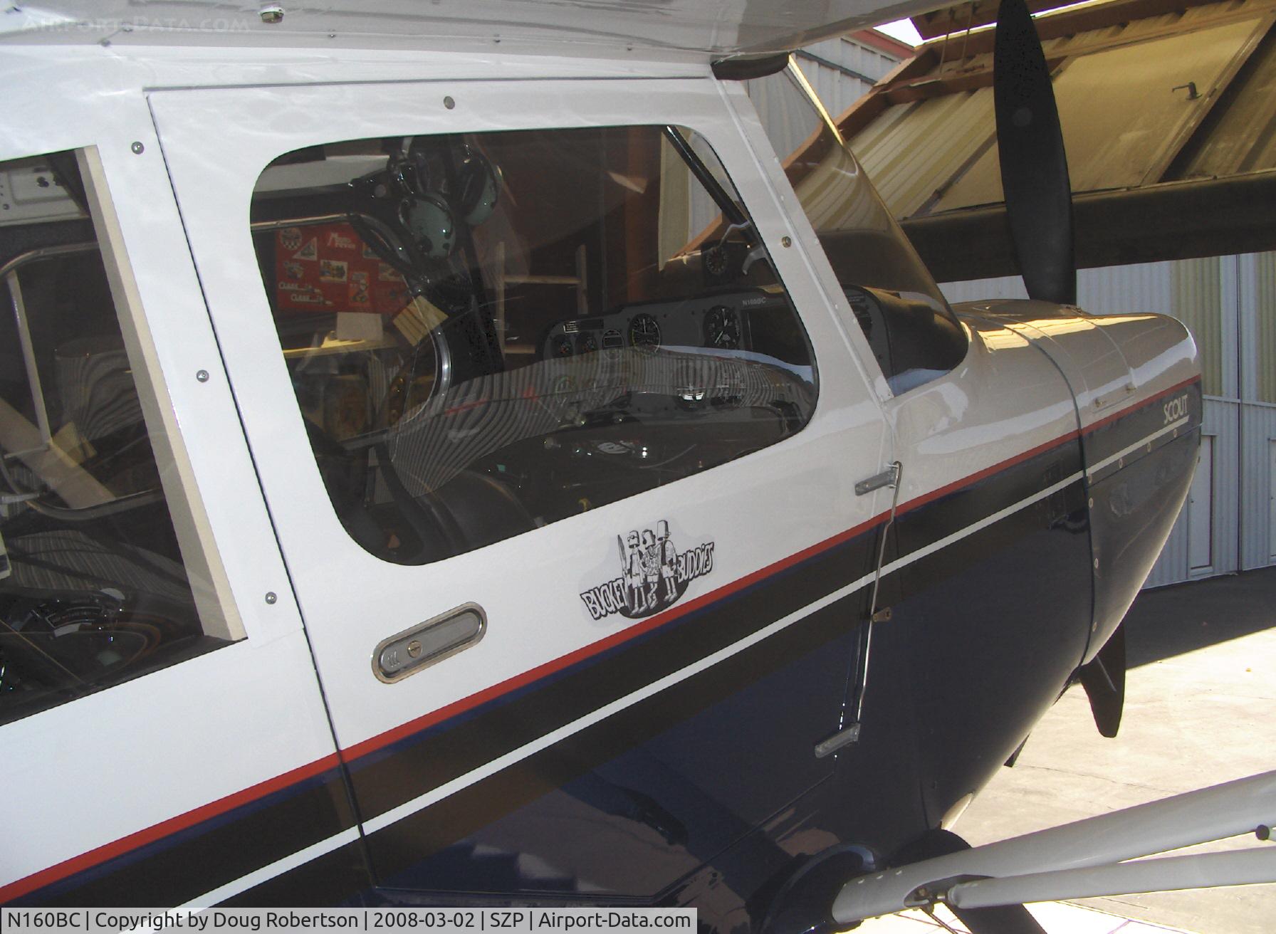 N160BC, 2004 American Champion 8GCBC Scout C/N 457-2004, 2004 American Champion 8GCBC SCOUT, Lycoming O&VO-360 180 Hp, quick-release door detail